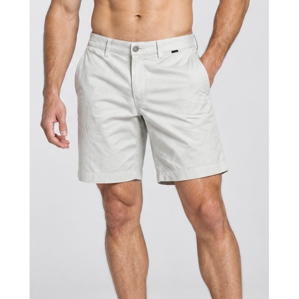 TravisMathew Mens Grey Micro Stripe Golf Shorts Size 36 Flat Front Performance